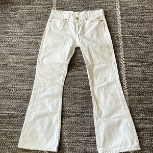 Seven 7 for all mankind white denim jeans, sz 29, wide leg